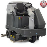 Industrial ride-on sweeper machine for cleaning warehouses and large commercial floors